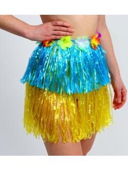 Гавайская юбка, 40 см, двухцветная сине-жёлтая