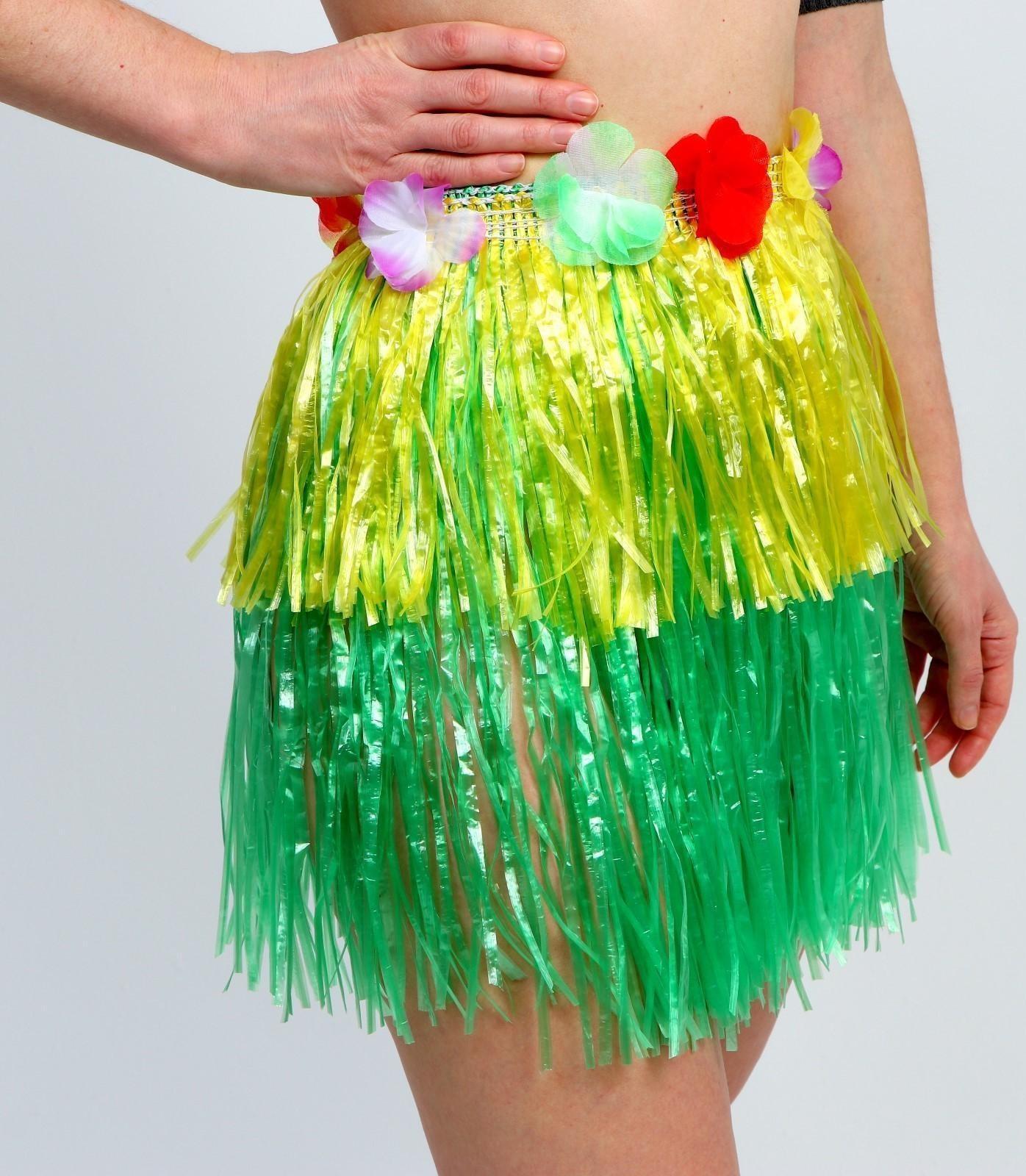 Гавайская юбка, 40 см, двухцветная жёлто-зелёная