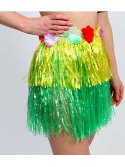 Гавайская юбка, 40 см, двухцветная жёлто-зелёная