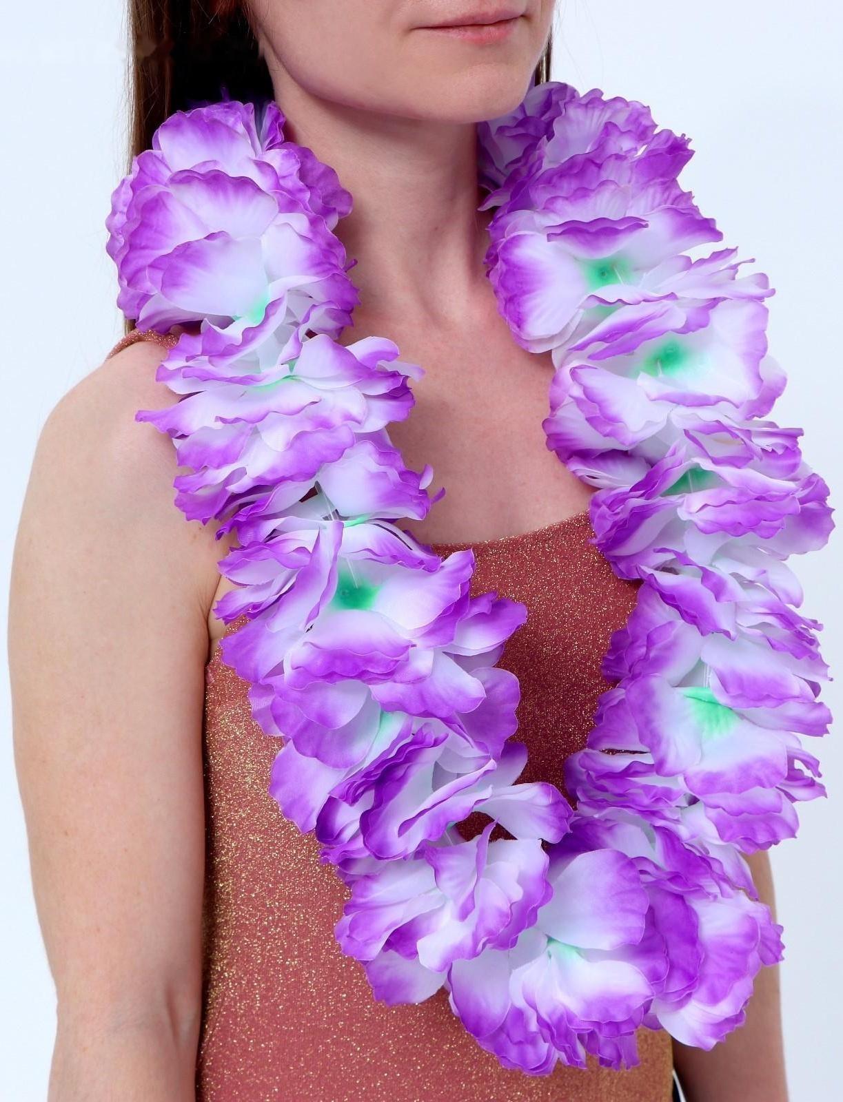 Гавайское ожерелье «Лепесточки», цвет фиолетовый