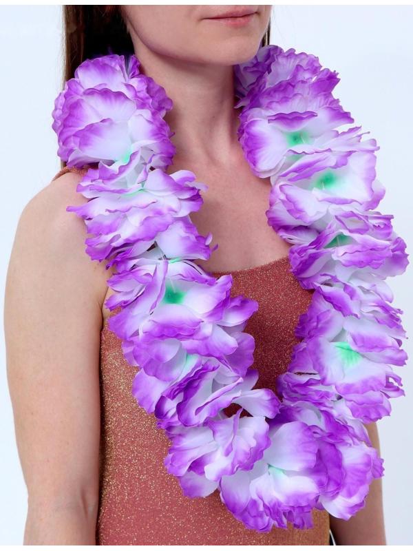 Гавайское ожерелье «Лепесточки», цвет фиолетовый