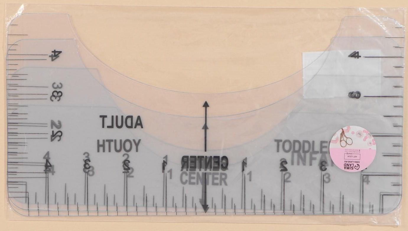 Набор линеек для раскроя горловины, 4 шт, 25,4 × 6,35/8,9/11,5/12,7 см, цвет прозрачный