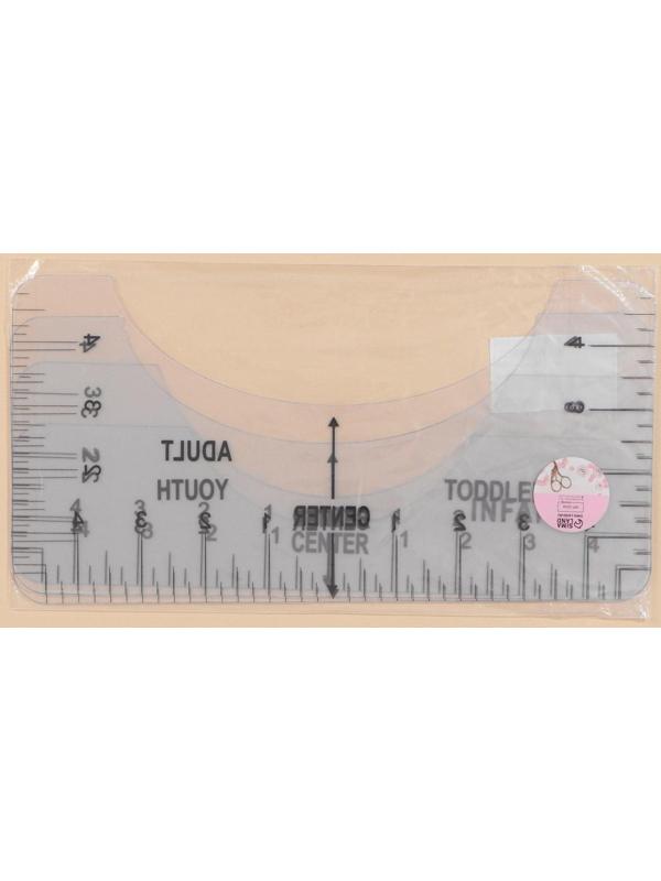 Набор линеек для раскроя горловины, 4 шт, 25,4 × 6,35/8,9/11,5/12,7 см, цвет прозрачный