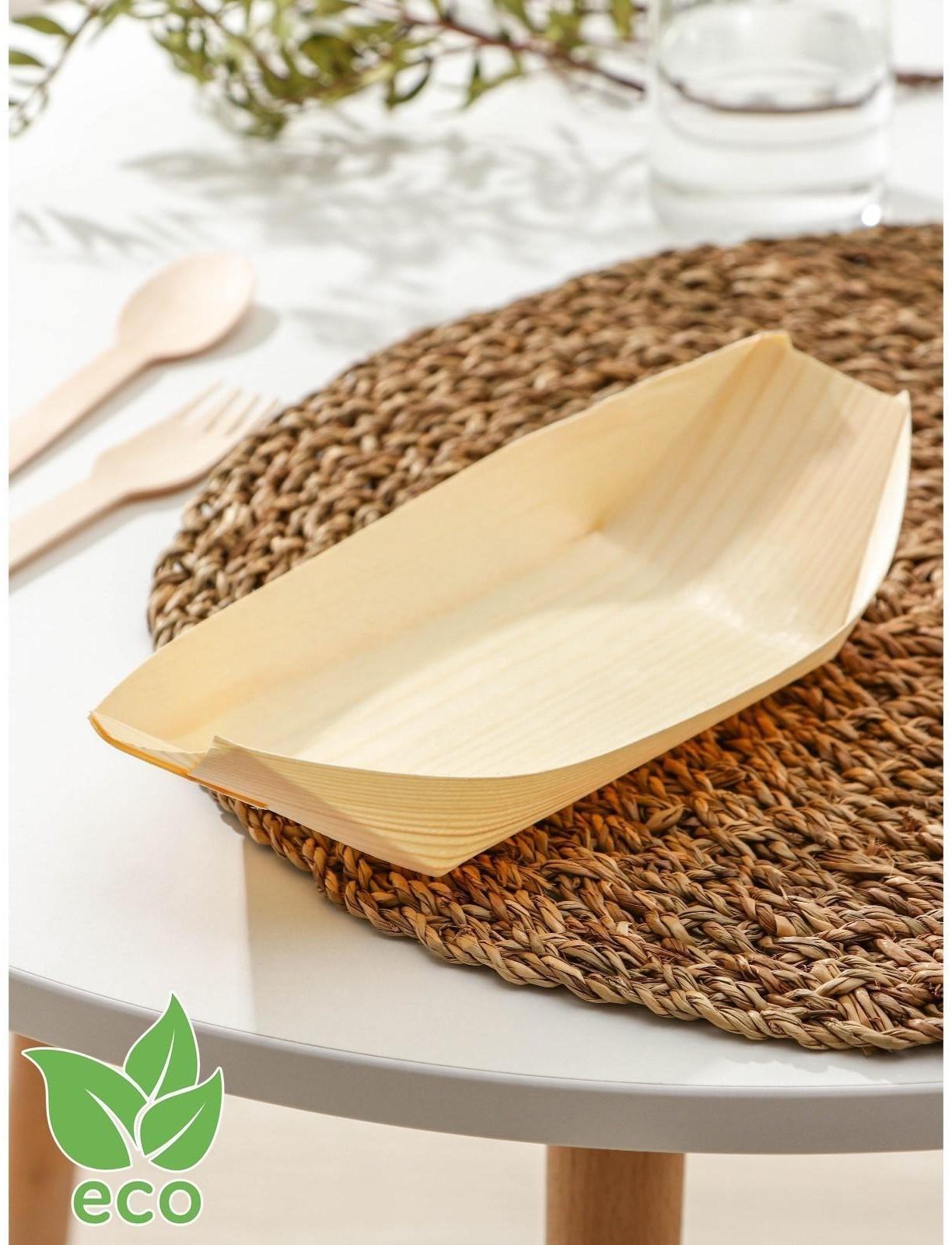 Лоток деревянный, 21×11 см, фасовка 50 шт