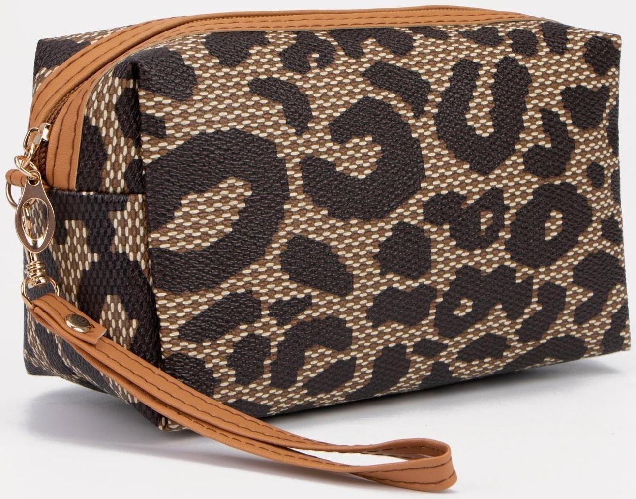 Косметичка на молнии, цвет коричневый