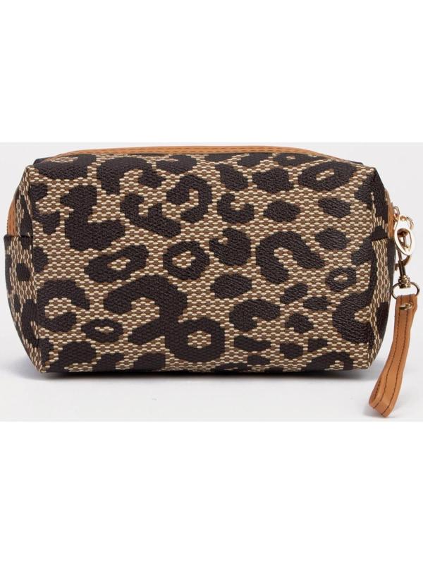 Косметичка на молнии, цвет коричневый