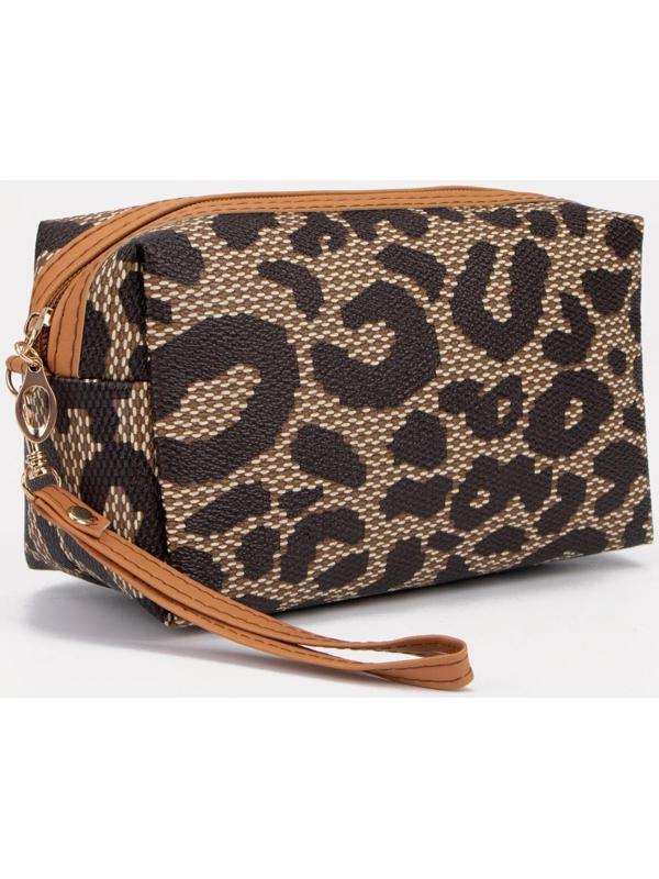 Косметичка на молнии, цвет коричневый