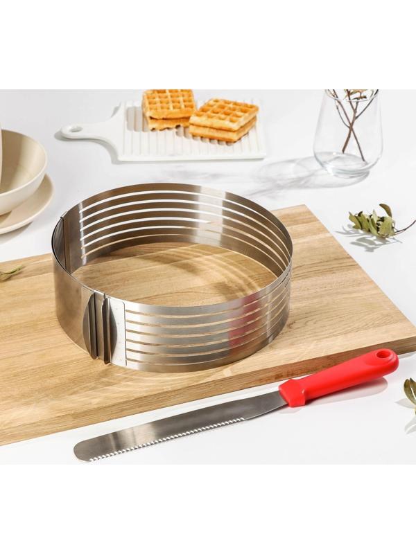 Набор кондитерский Доляна, 2 предмета: форма для выпечки с прорезями 25-30×8 см, кондитерская лопатка