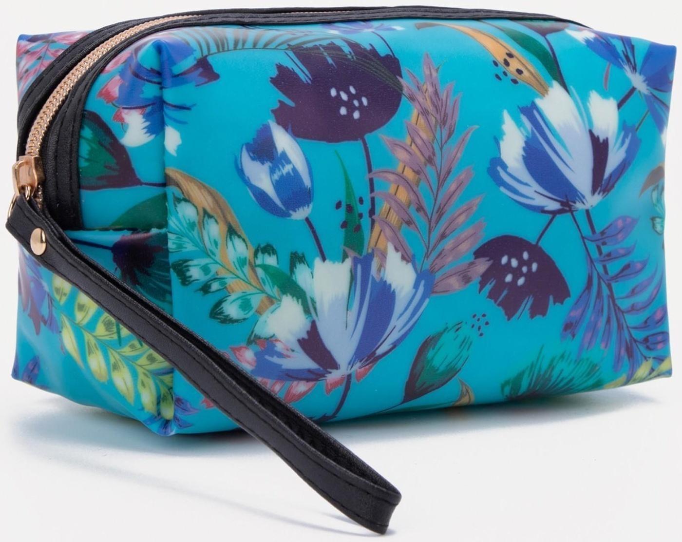 Косметичка на молнии, цвет синий