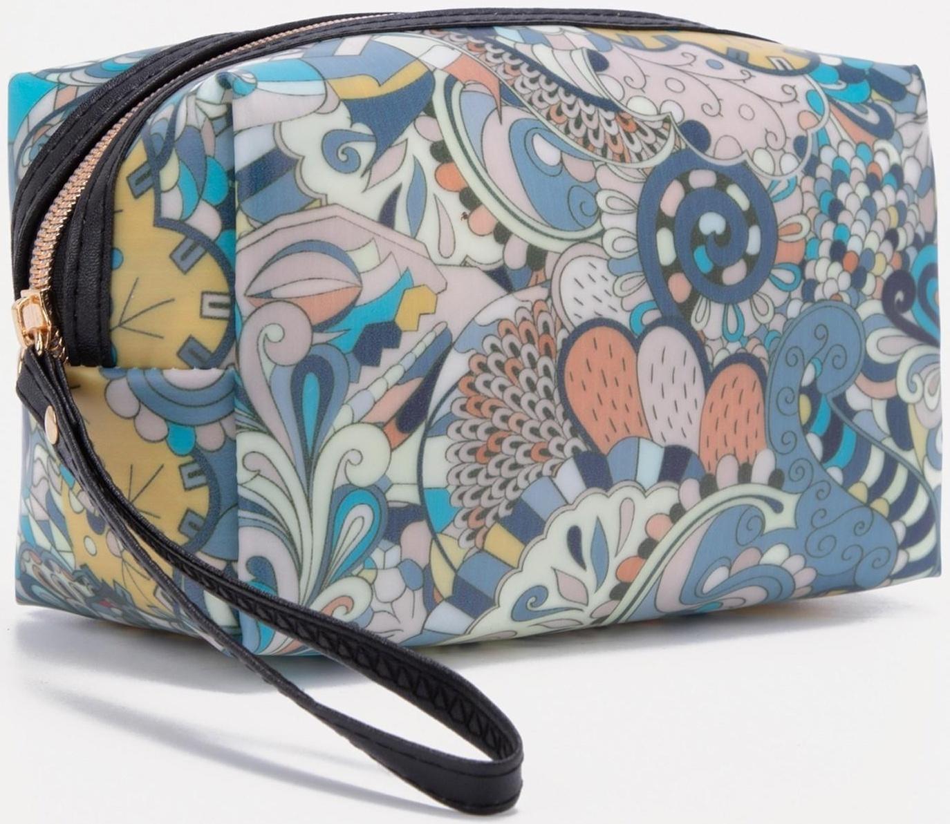 Косметичка на молнии, цвет синий