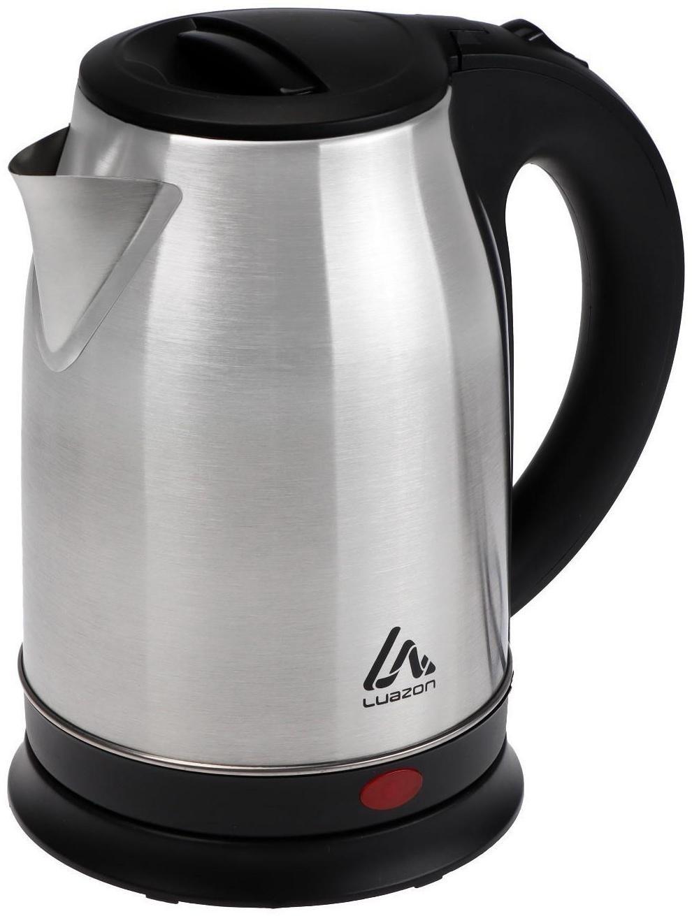 Чайник электрический Luazon LSK-1803, металл, 1.8 л, 1800 Вт, серебристо-чёрный