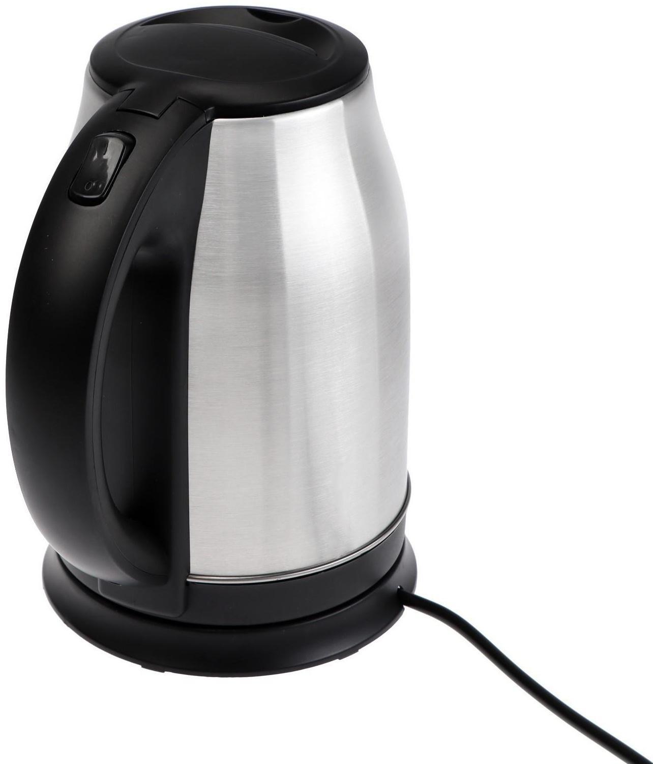 Чайник электрический Luazon LSK-1803, металл, 1.8 л, 1800 Вт, серебристо-чёрный