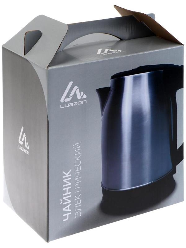 Чайник электрический Luazon LSK-1803, металл, 1.8 л, 1800 Вт, серебристо-чёрный