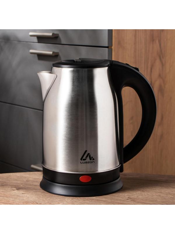 Чайник электрический Luazon LSK-1803, металл, 1.8 л, 1800 Вт, серебристо-чёрный