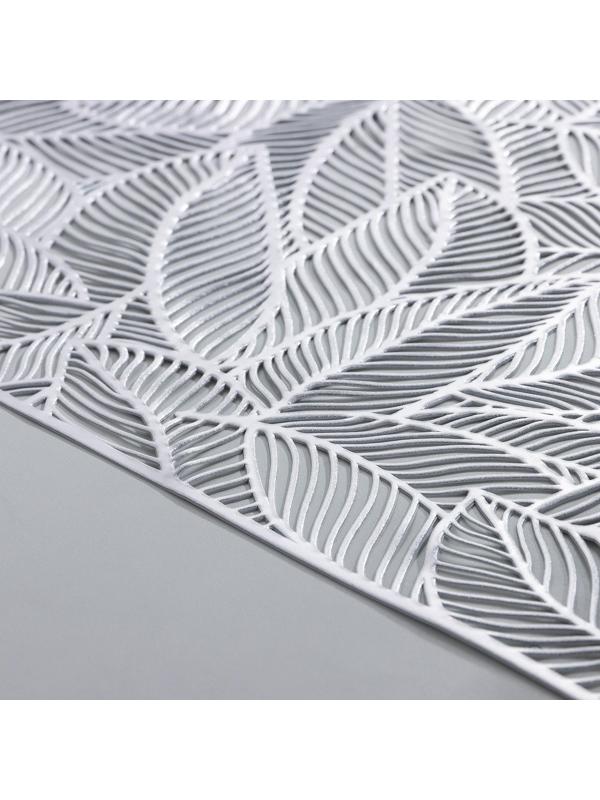 Дорожка на стол Доляна «Листопад», 30×150 см, цвет серебряный