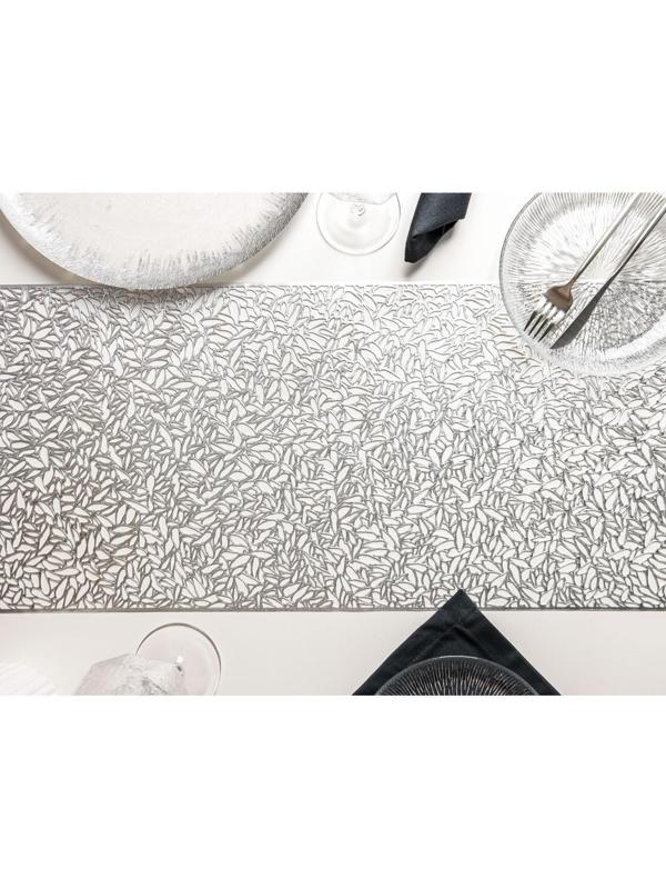 Дорожка на стол Доляна «Манифик», 30×150 см, цвет серебряный