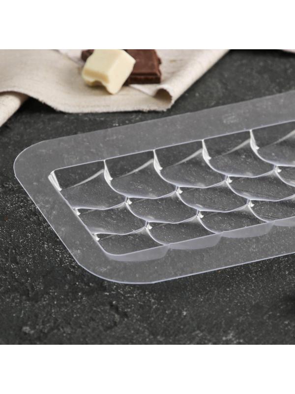 Форма для шоколада и конфет «Плитка Сейши», 17×8,5×1 см, цвет прозрачный