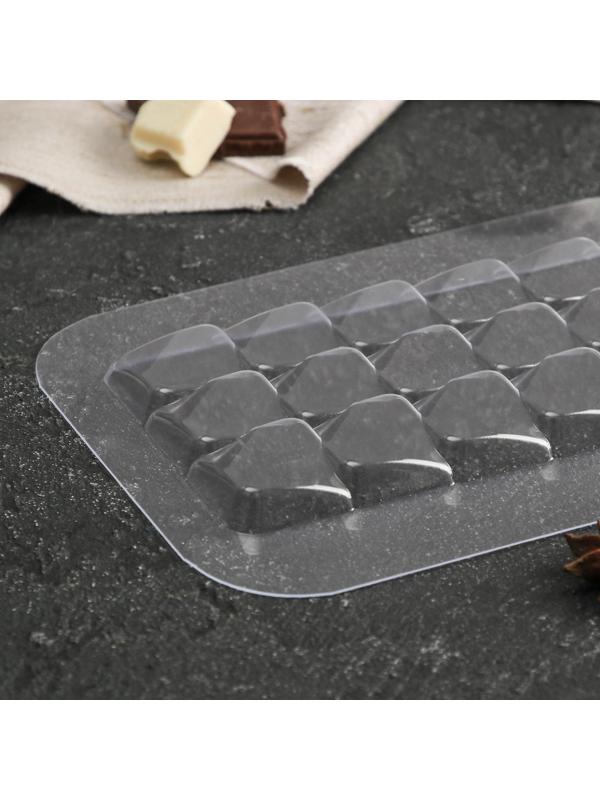 Форма для шоколада и конфет «Плитка Сейши», 17×8,5×1 см, цвет прозрачный