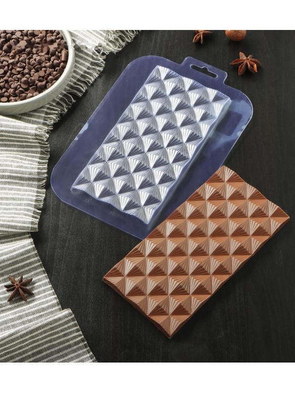 Форма для шоколада и конфет «Плитка Инфлексия», 17×8,5×1 см, цвет прозрачный