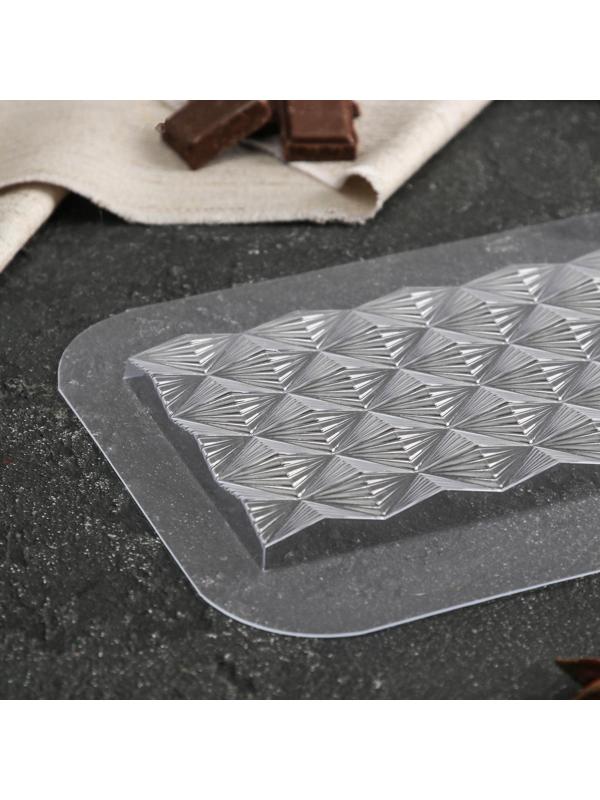 Форма для шоколада и конфет «Плитка Инфлексия», 17×8,5×1 см, цвет прозрачный