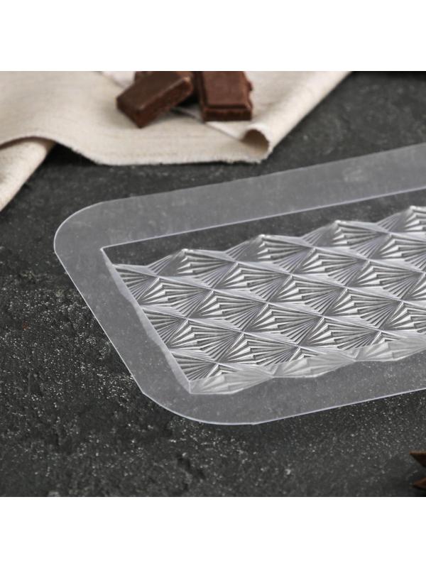 Форма для шоколада и конфет «Плитка Инфлексия», 17×8,5×1 см, цвет прозрачный