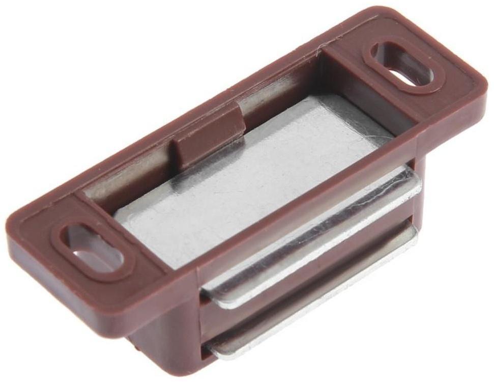 Магнит мебельный ТУНДРА M001BR, 41х13 мм, маленький, цвет коричневый, 1 шт.