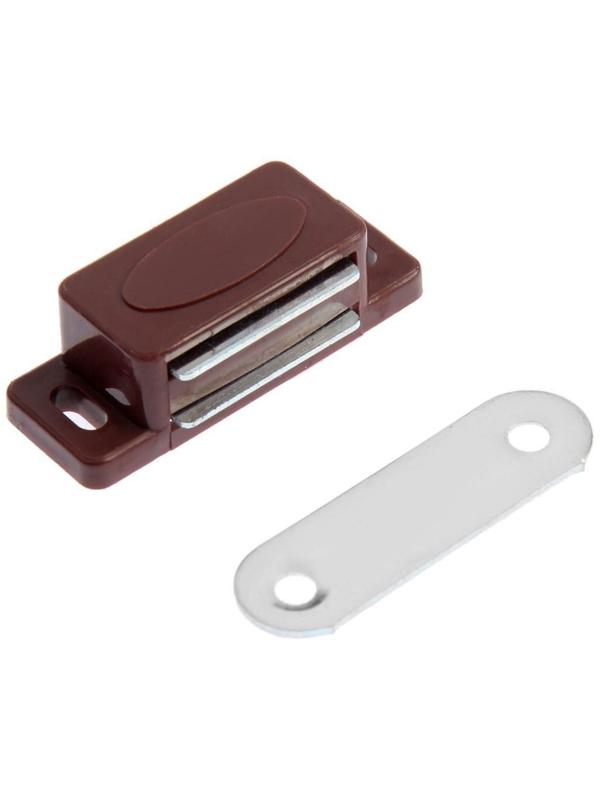 Магнит мебельный ТУНДРА M001BR, 41х13 мм, маленький, цвет коричневый, 1 шт.