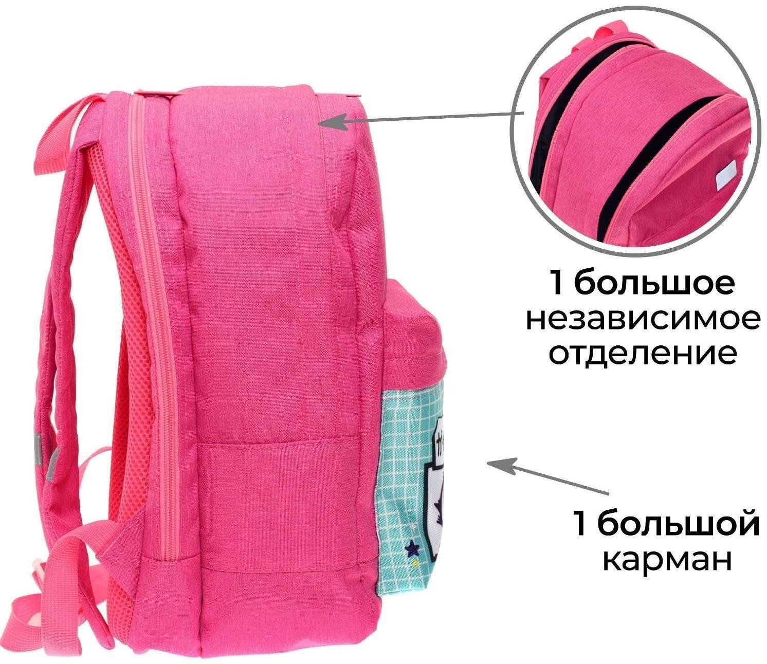 Рюкзак молодёжный, 38 х 28 х 19 см, эргономичная спинка, Calligrata Э 