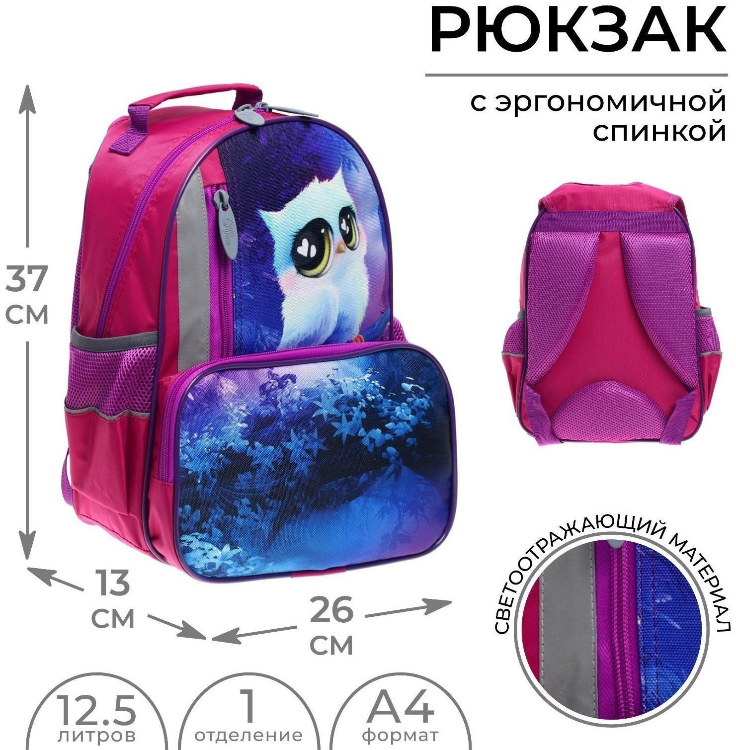 Рюкзак школьный, 37 х 26 х 13 см, эргономичная спинка, Calligrata ОРТ 