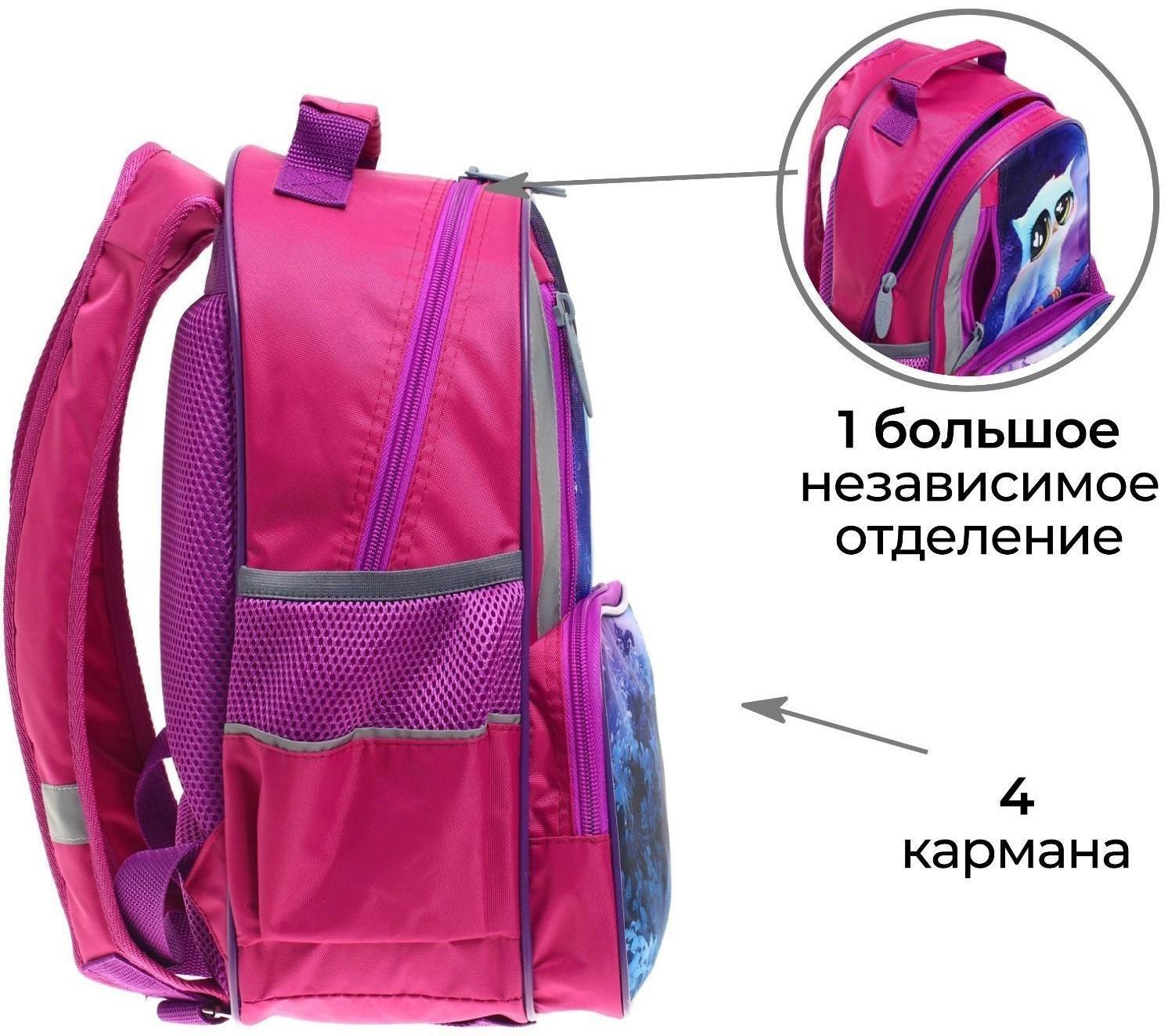 Рюкзак школьный, 37 х 26 х 13 см, эргономичная спинка, Calligrata ОРТ 