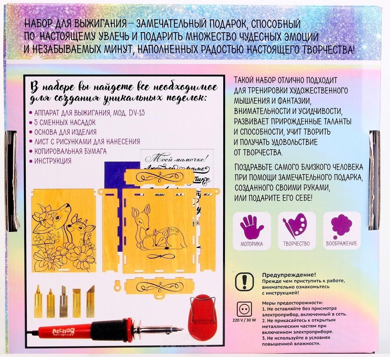 Набор для творчества. Выжигание по дереву «Шкатулка»