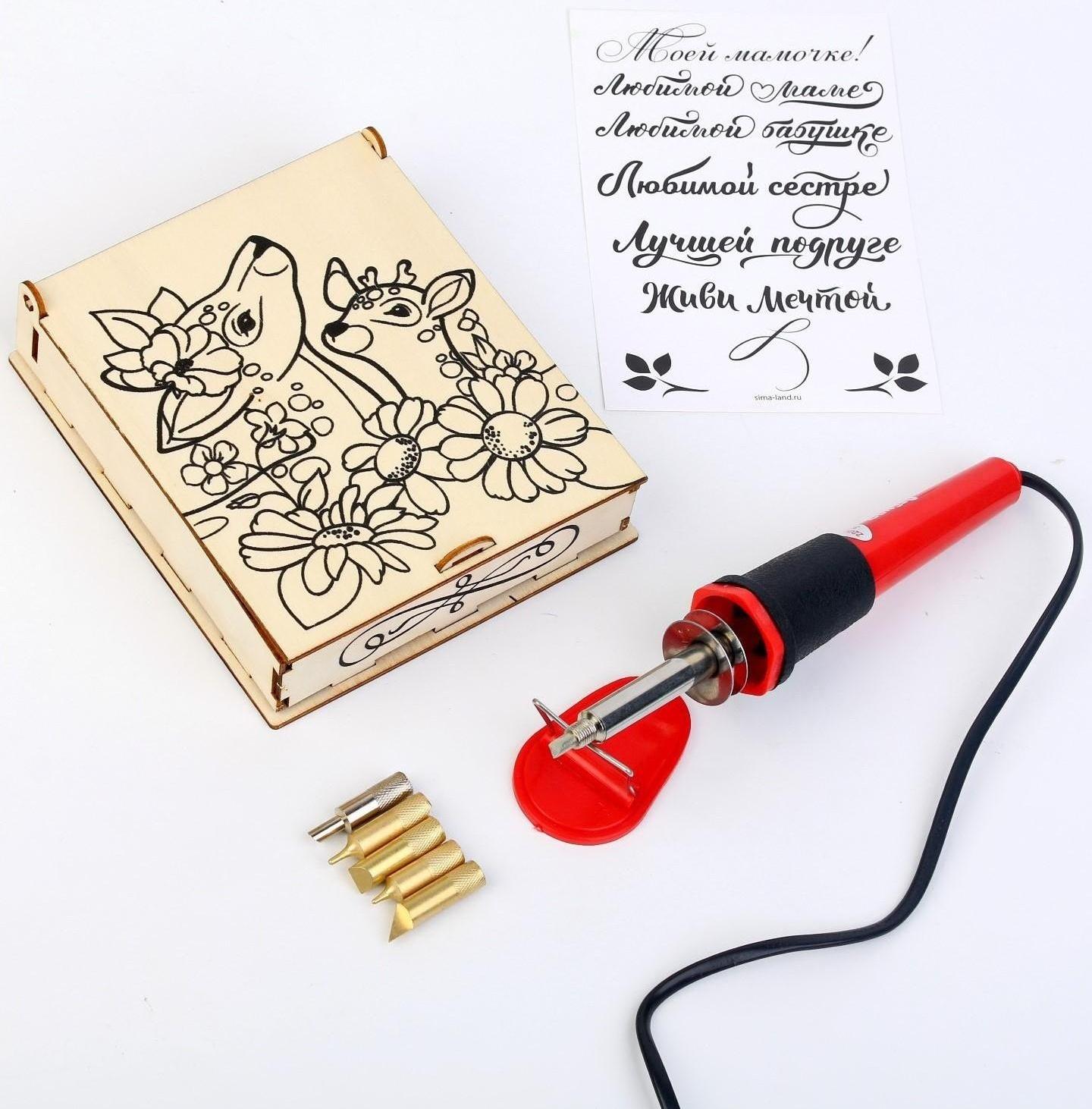 Набор для творчества. Выжигание по дереву «Шкатулка»