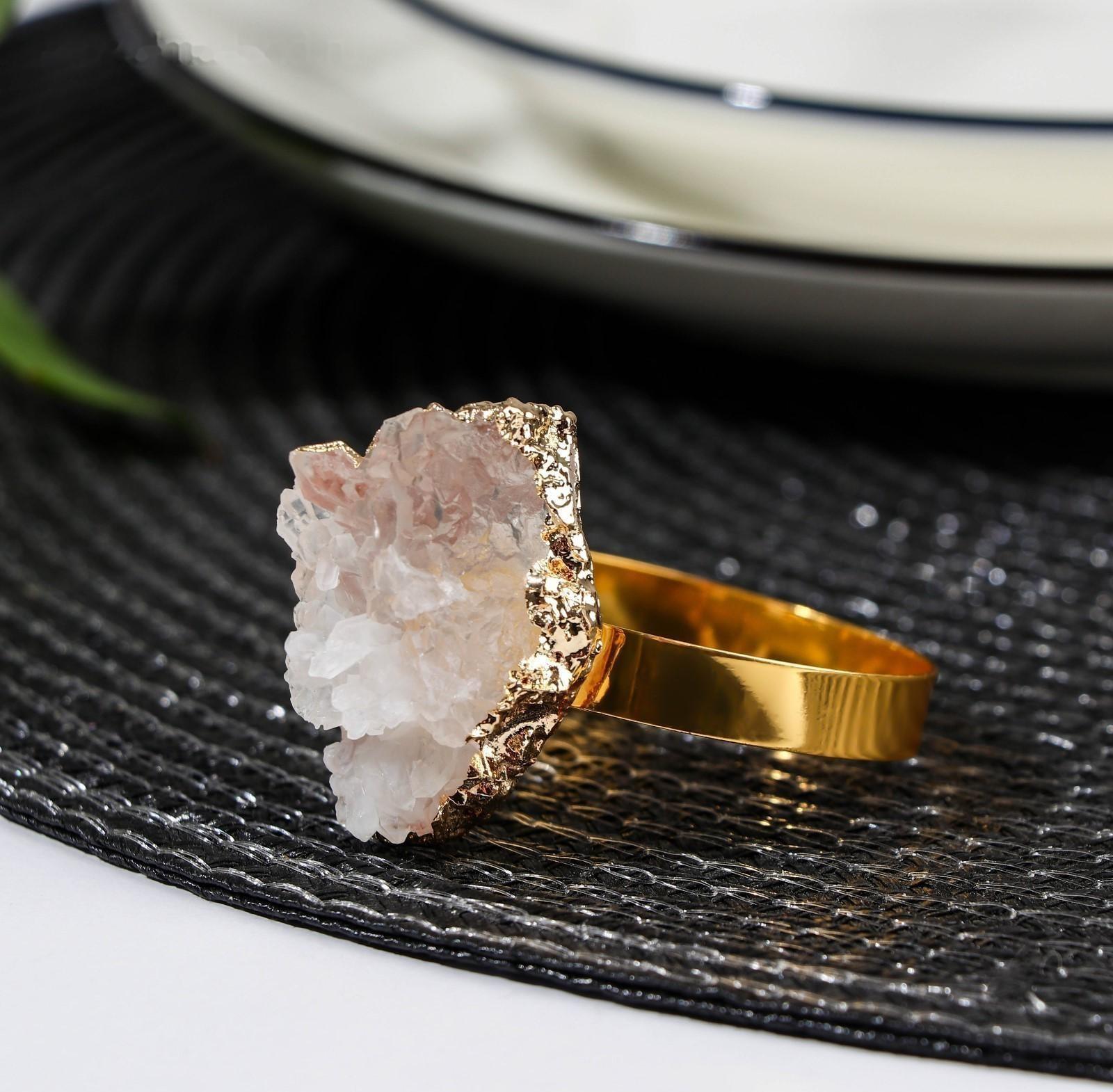 Кольцо для салфетки «Кристалл», 4×4,1×6,2 см, цвет металла золотой