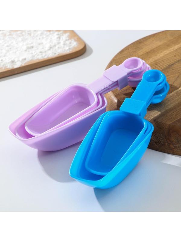 Набор мерных совков и ложек «Дабл», 80 мл, 120 мл, 250 мл, ложки 5 мл, 10 мл, 20 мл, пластик, цвет МИКС