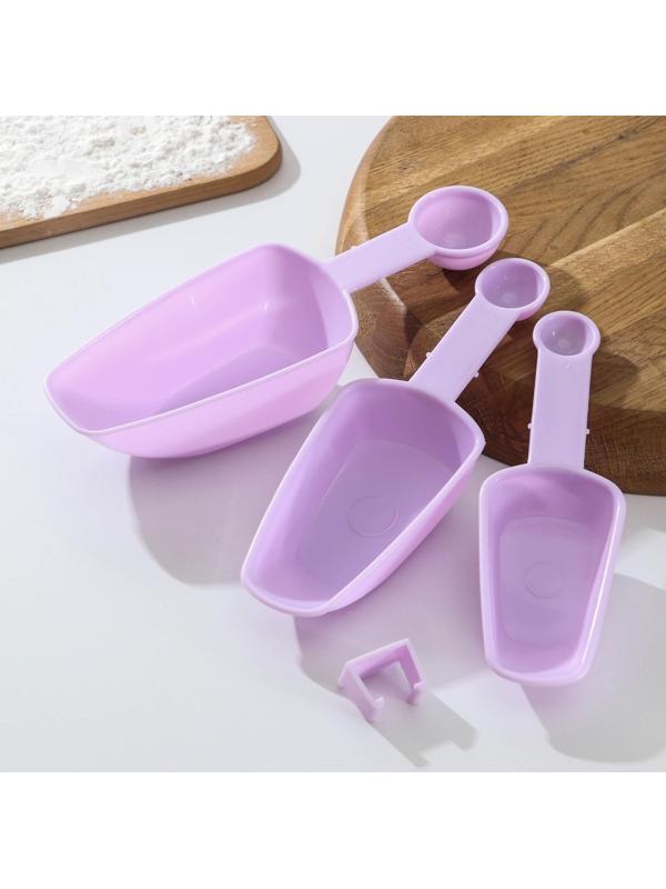 Набор мерных совков и ложек «Дабл», 80 мл, 120 мл, 250 мл, ложки 5 мл, 10 мл, 20 мл, пластик, цвет МИКС