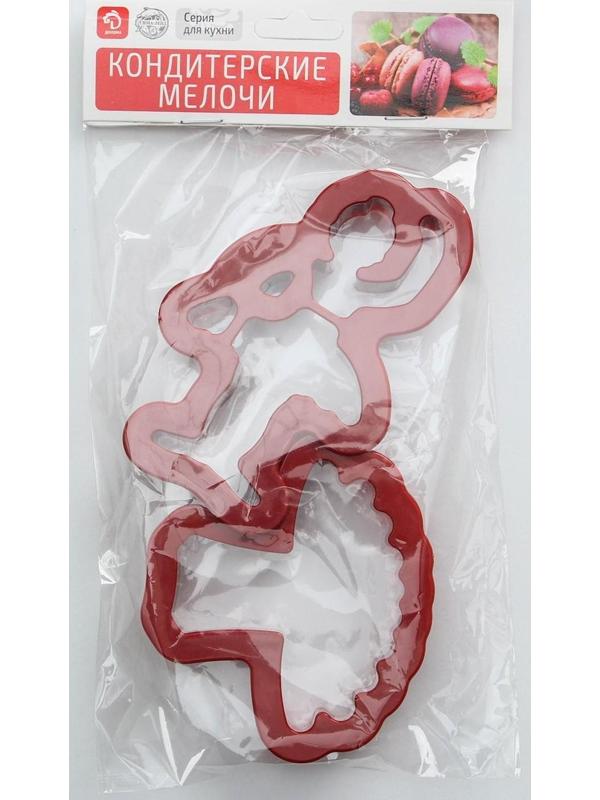 Набор форм для печенья Доляна «Балет», 2 шт, пачка 8×7×2, балерина 8×5,5×2 см, цвет красный