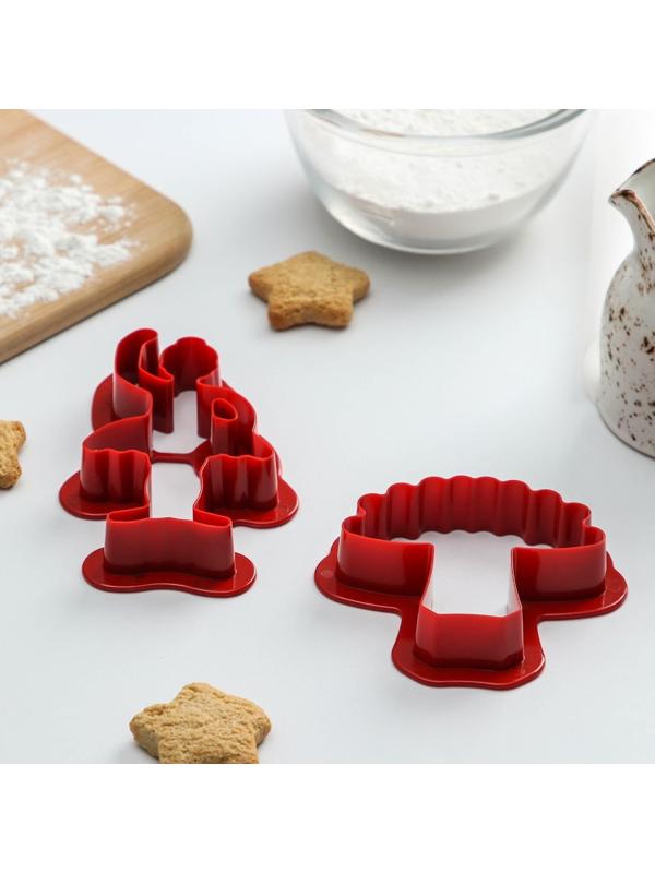 Набор форм для печенья Доляна «Балет», 2 шт, пачка 8×7×2, балерина 8×5,5×2 см, цвет красный