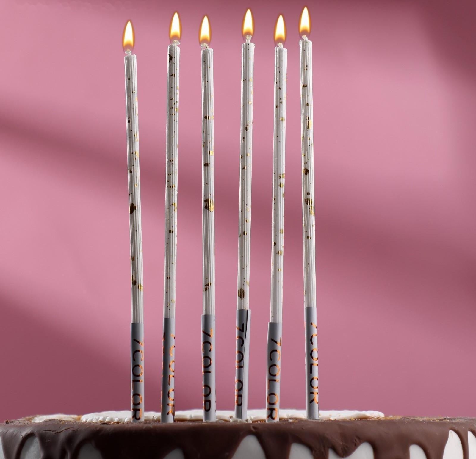 Набор свечей в торт, 6 штук 