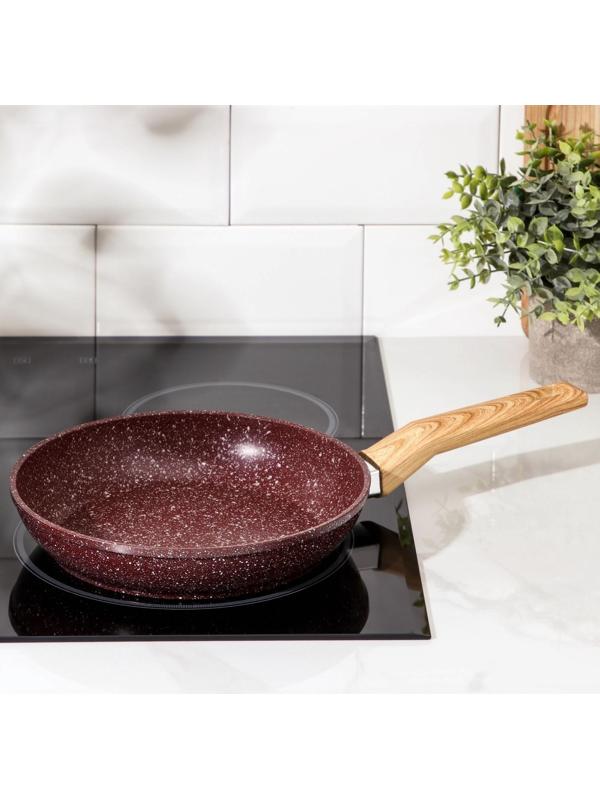 Сковорода кованая Natural. Brown, d=22 см, ручка soft-touch, антипригарное покрытие, индукция, цвет коричневый