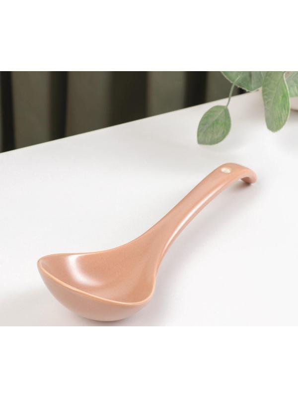 Ложка керамическая для салата «Крем», 22,2×6,8×4,5 см, цвет розовый
