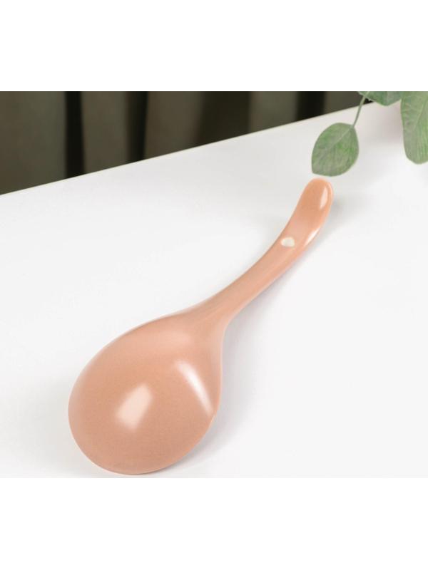 Ложка керамическая для салата «Крем», 22,2×6,8×4,5 см, цвет розовый