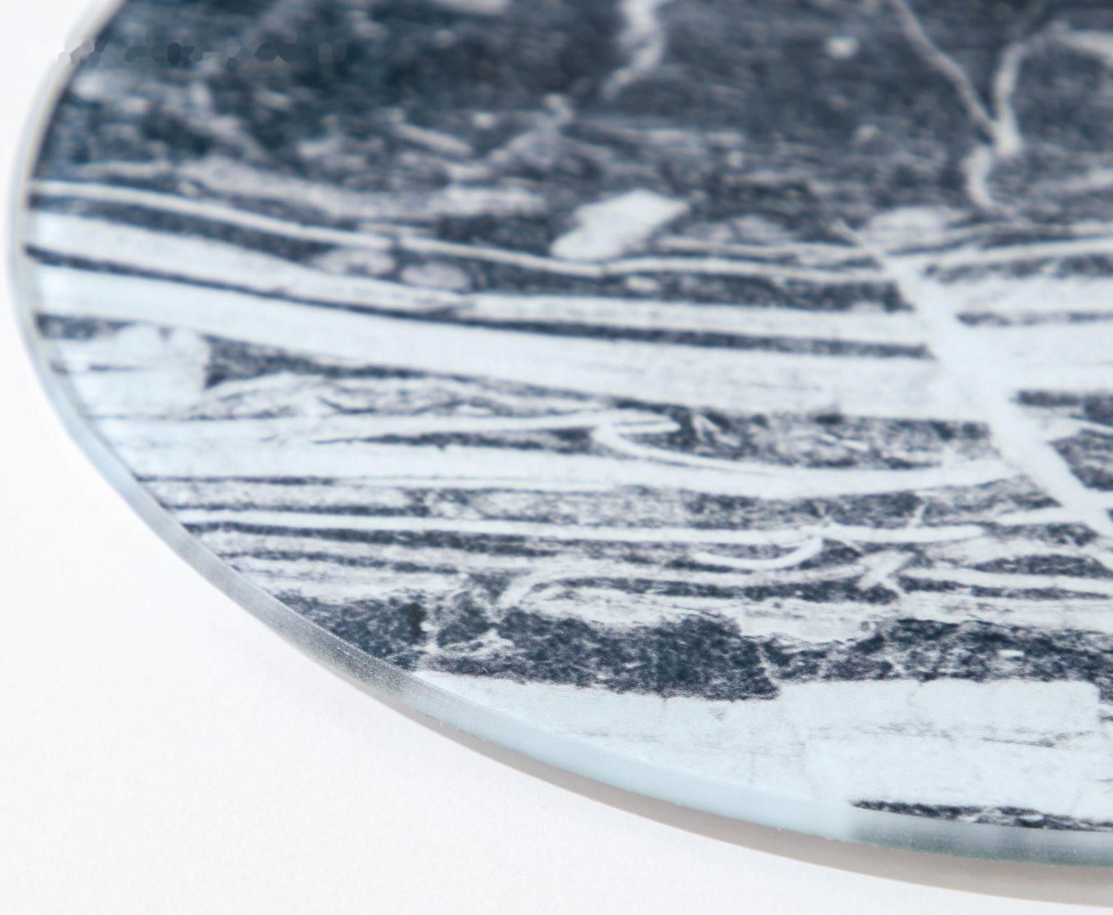 Доска разделочная стеклянная Доляна «Малахит», d=20 см, цвет серый