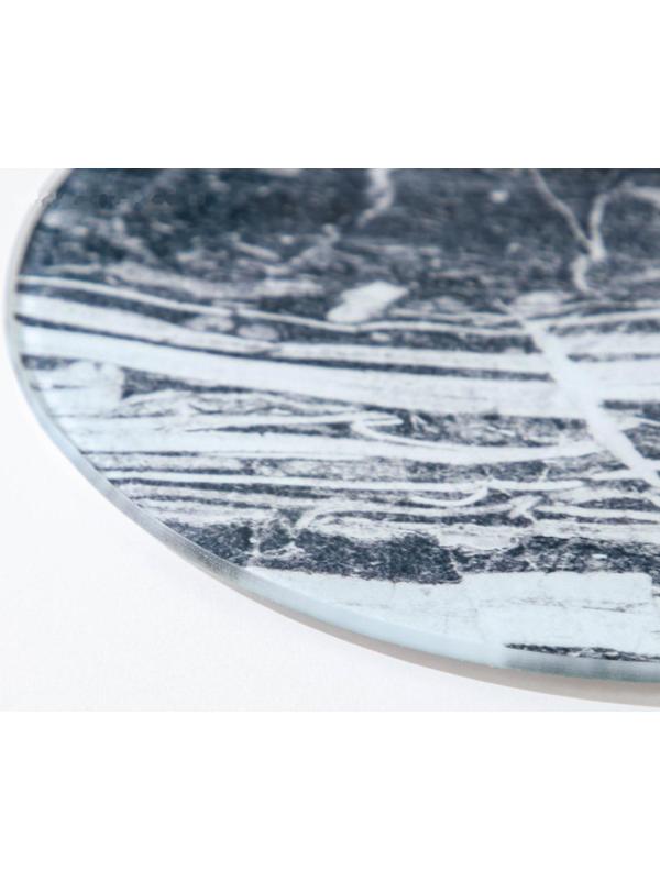 Доска разделочная стеклянная Доляна «Малахит», d=20 см, цвет серый