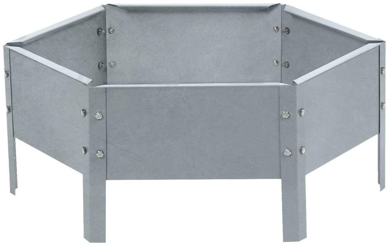 Клумба оцинкованная, d = 60 см, h = 15 см, серая, Greengo