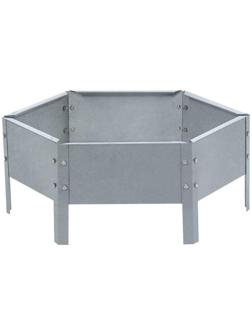 Клумба оцинкованная, d = 60 см, h = 15 см, серая, Greengo