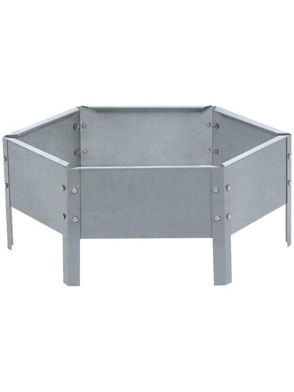 Клумба оцинкованная, d = 60 см, h = 15 см, серая, Greengo