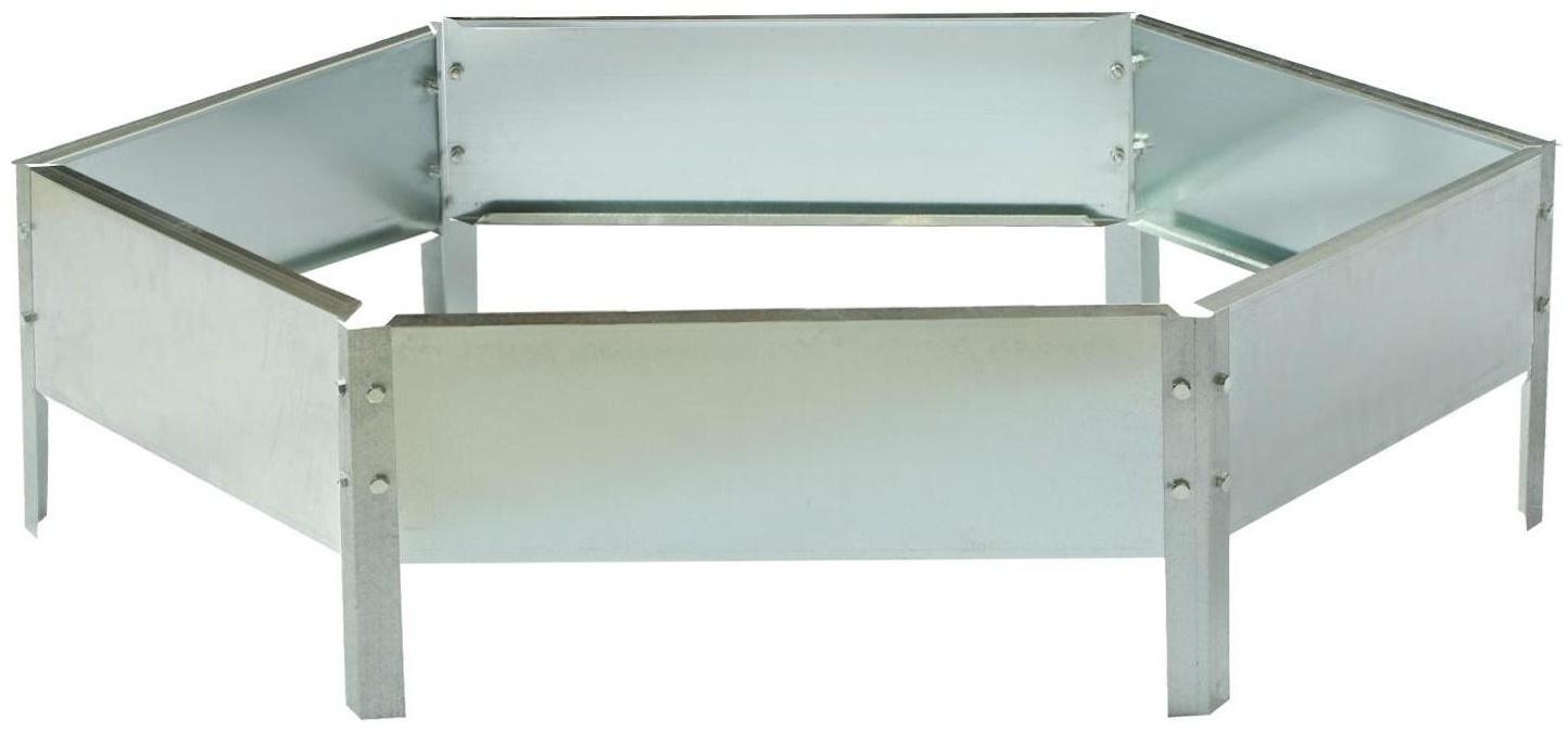 Клумба оцинкованная, d = 80 см, h = 15 см, серая, Greengo