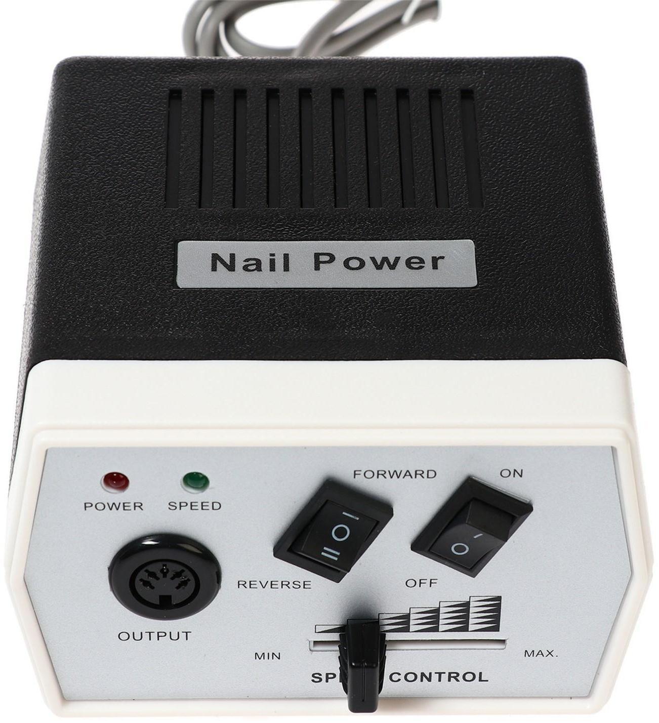 Аппарат для маникюра LuazON LMH-03, 6 насадок, 35 Вт, до 30000 об/мин, бело-чёрная