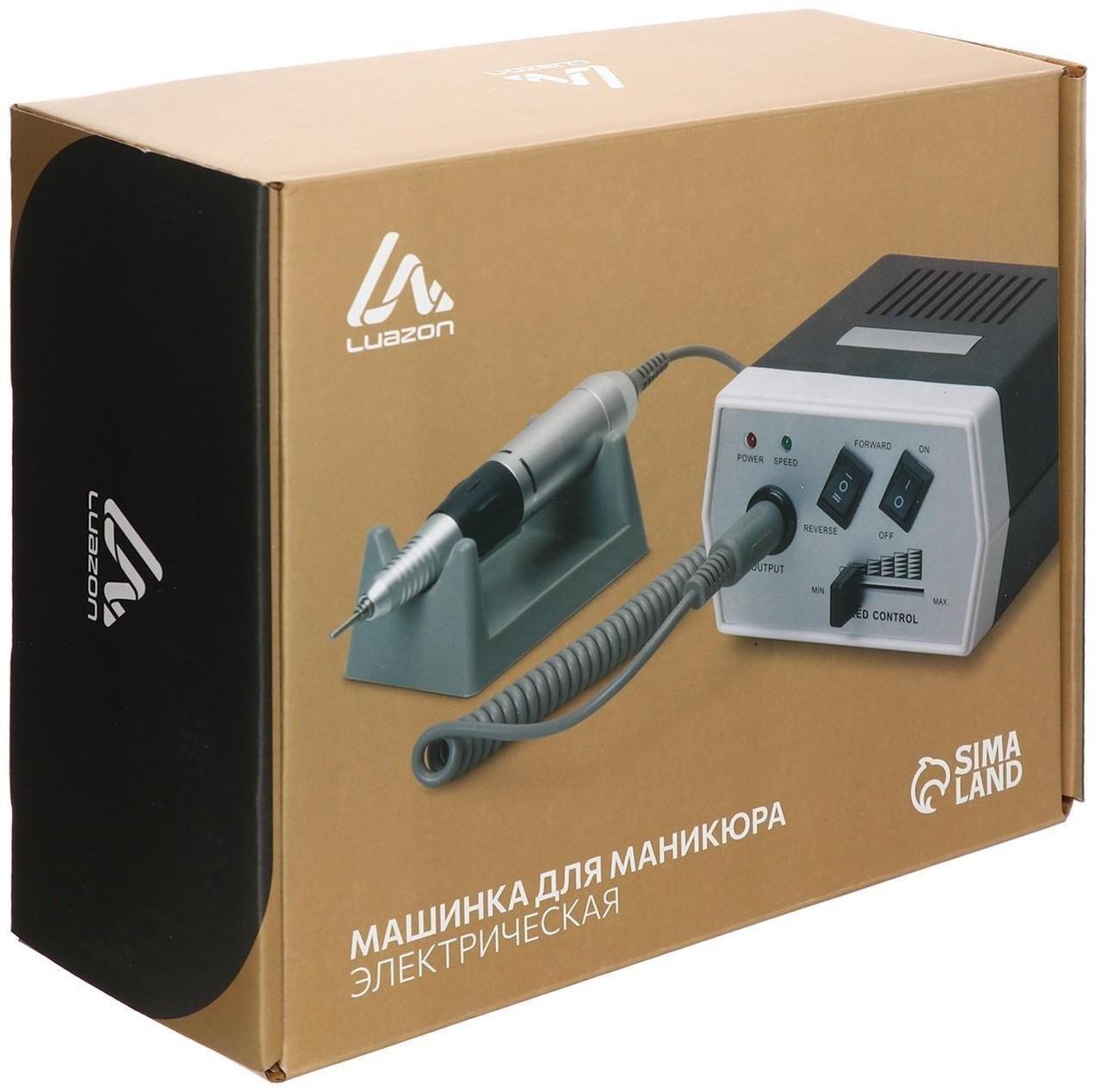 Аппарат для маникюра LuazON LMH-03, 6 насадок, 35 Вт, до 30000 об/мин, бело-чёрная