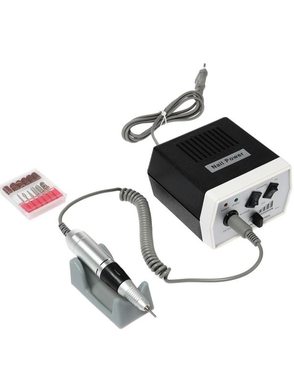 Аппарат для маникюра LuazON LMH-03, 6 насадок, 35 Вт, до 30000 об/мин, бело-чёрная